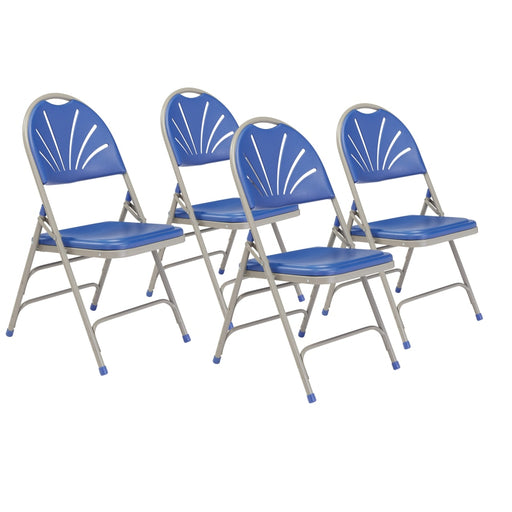 NPS® 1100 Series Deluxe Fan Back with Triple Brace Double Hinge Folding Chair, Pack of 4
