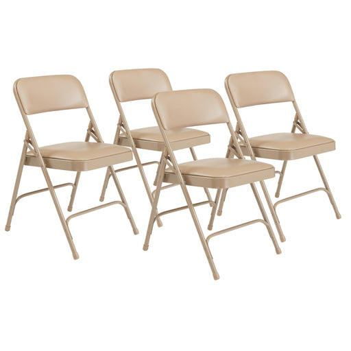 NPS® 1200 Series Premium Vinyl Upholstered Double Hinge Folding Chair, Pack of 4