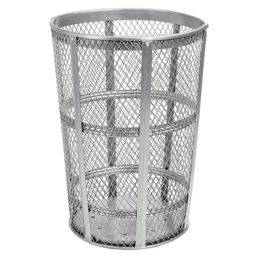 Global Industrial Outdoor Steel Mesh Corrosion Resistant Trash Can, 48 Gallon, Silver