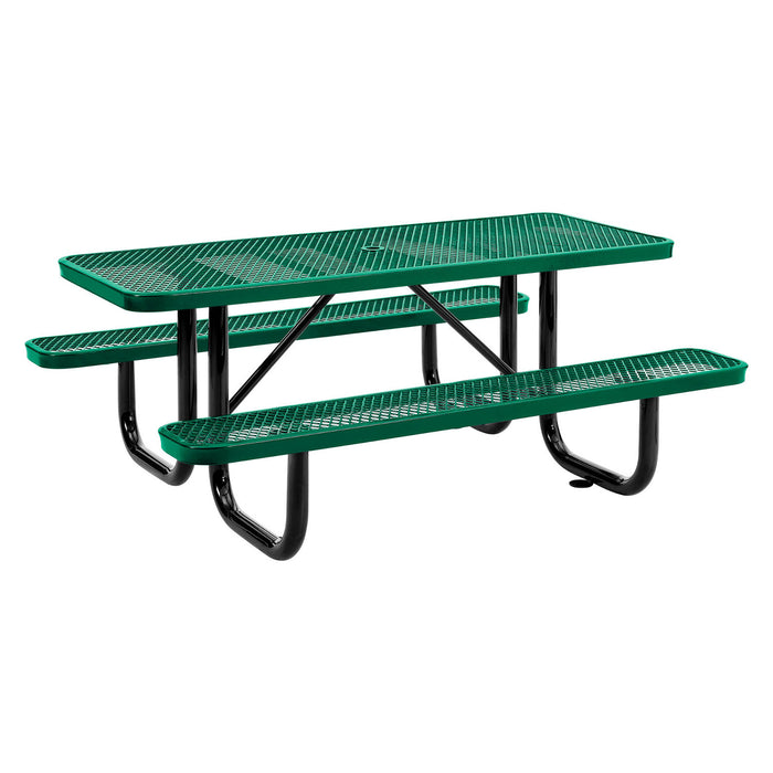 Global Industrial 6' Rectangular Picnic Table, Expanded Metal