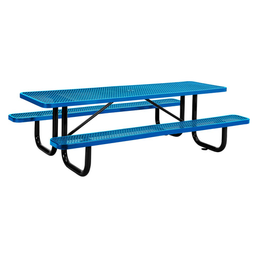 Global Industrial 8' Rectangular Picnic Table, Expanded Metal