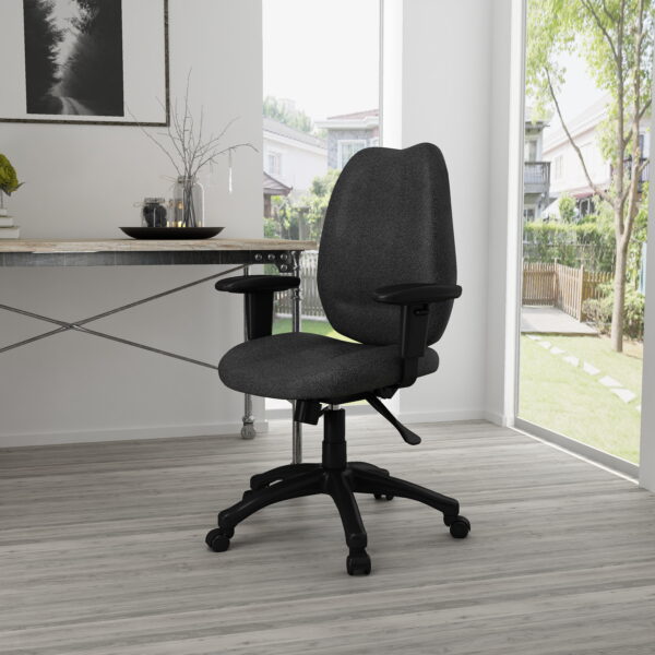 Boss High-Back Task Chair with Adjustable Arms, Black