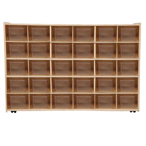 Wood Designs 30 Tray Cubby Storage Translucent Trays