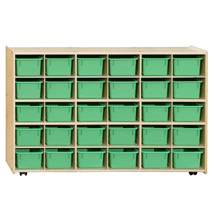 Wood Designs 30 Tray Cubby Storage Green Trays