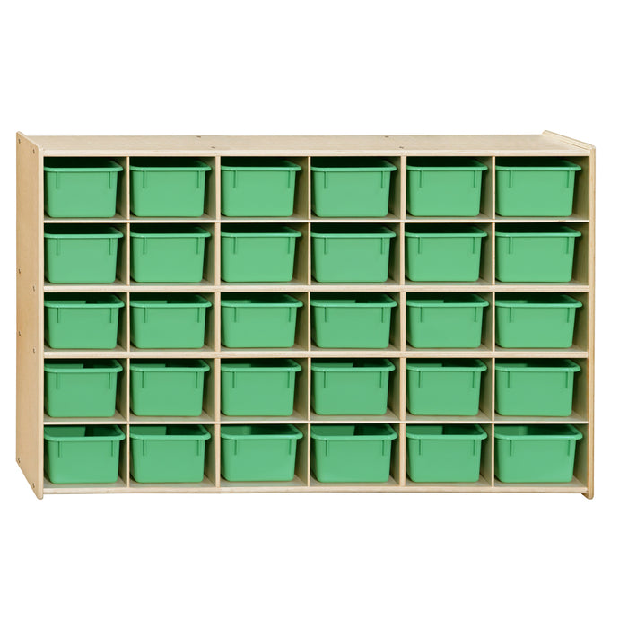 Wood Designs 30 Tray Cubby Storage Green Trays