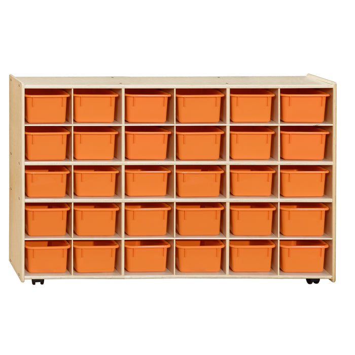 Wood Designs 30 Tray Cubby Storage Orange Trays