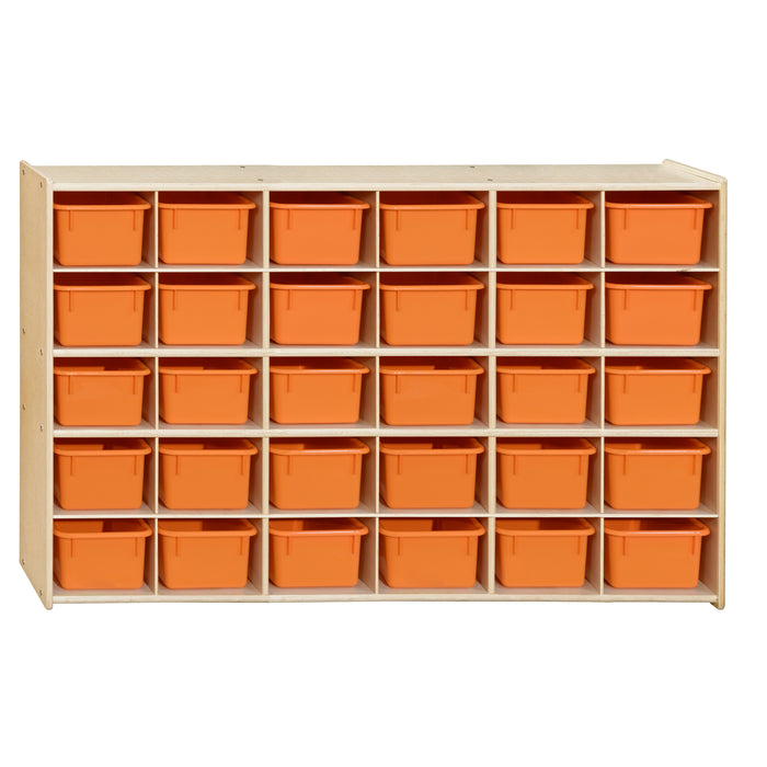 Wood Designs 30 Tray Cubby Storage Orange Trays