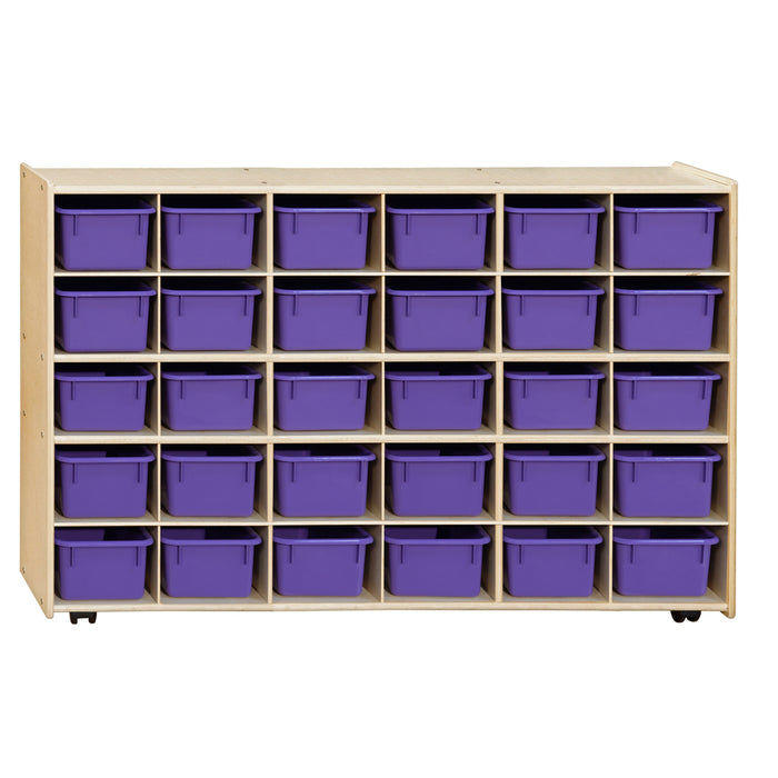 Wood Designs 30 Tray Cubby Storage Purple Trays