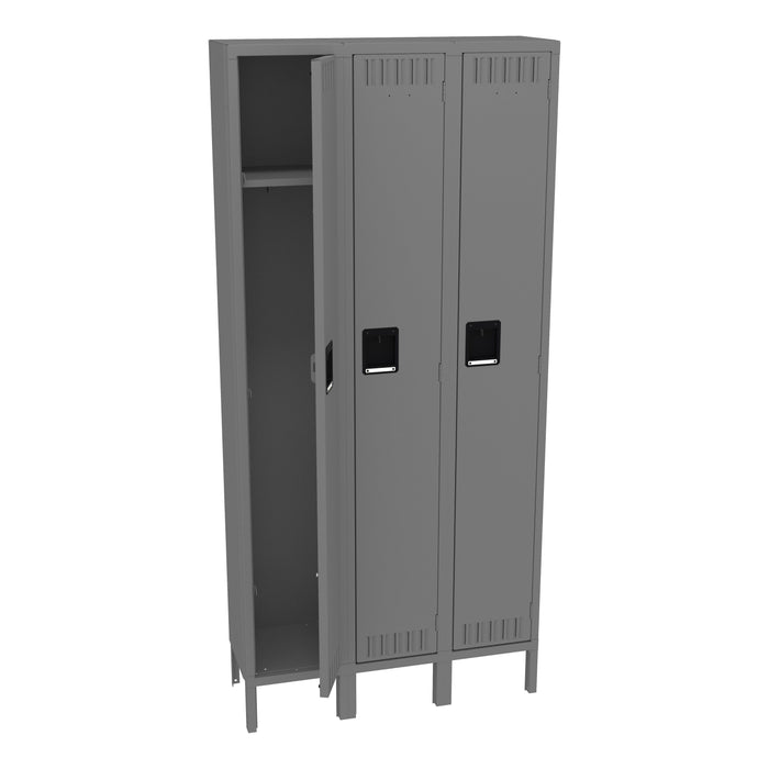 Tennsco Single Tier Locker - Three Wide With Legs (Assembled) 78 x 12 x 36