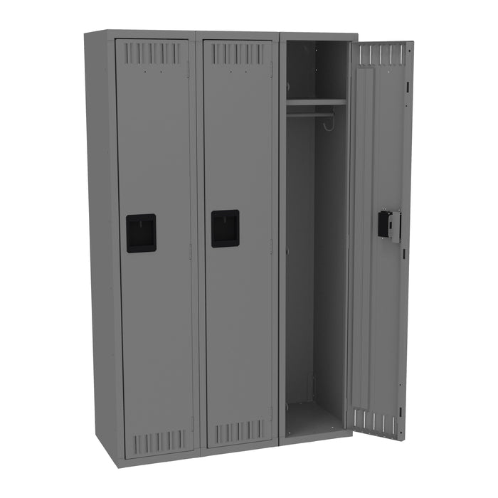 Tennsco Single Tier Locker - Three Wide Without Legs (Assembled) 60 x 15 x 36