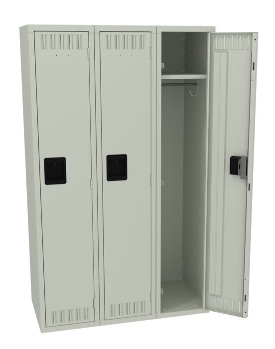 Tennsco Single Tier Locker - Three Wide Without Legs (Assembled) 60 x 18 x 36