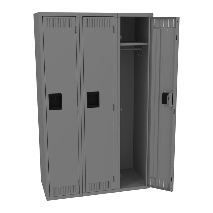 Tennsco Single Tier Locker - Three Wide Without Legs (Assembled) 60 x 18 x 36