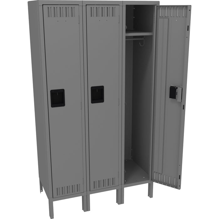 Tennsco Single Tier Locker - Three Wide With Legs (Assembled) 66 x 15 x 45