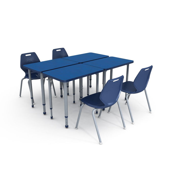 A&D Rectangular Adjustable Height Student Desk with Chairs